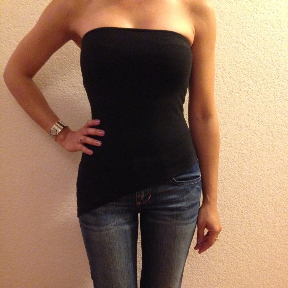 Black Slanted Tube Top